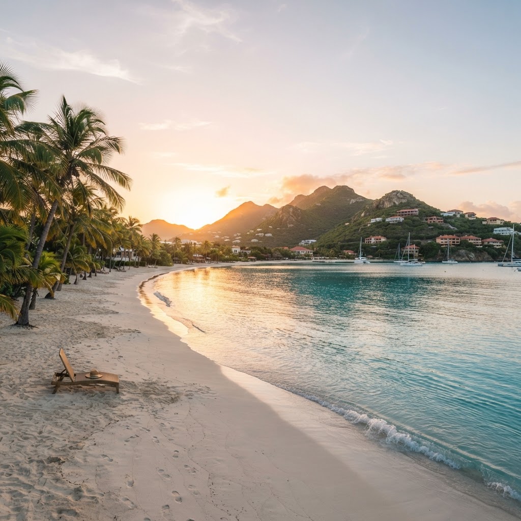 Sint Maarten coastline at dawn