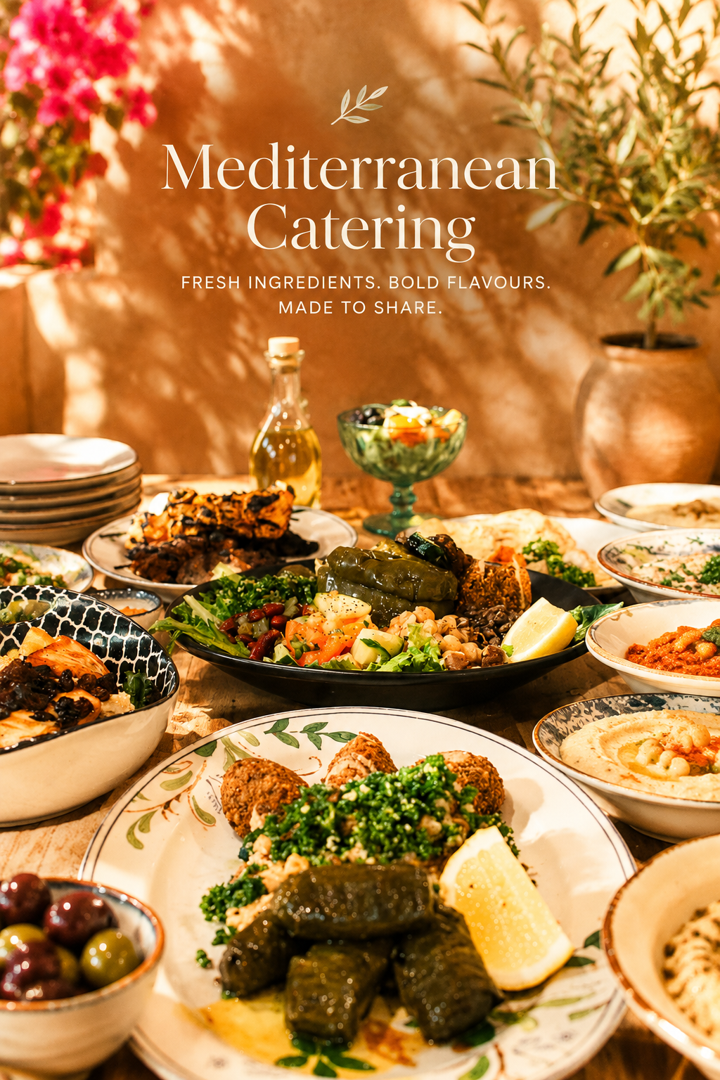 Mediterranean catering event setup