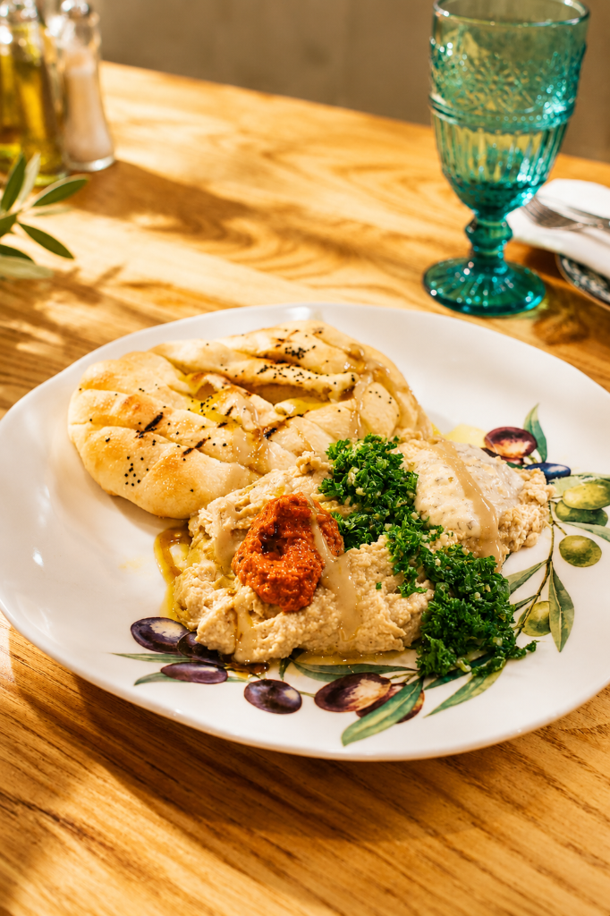 Mediterranean restaurant interior with rustic charm