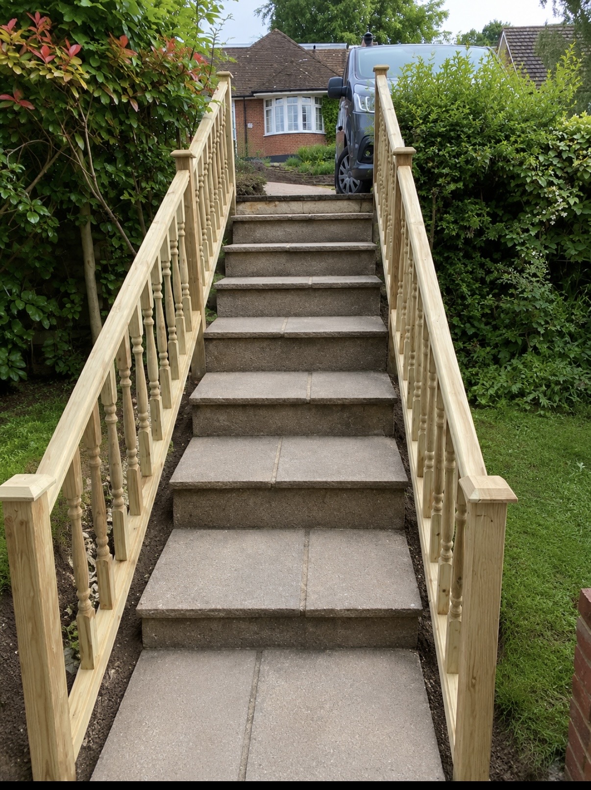 TIMBER STAIRCASE & RAILING - CARPENTRY construction project