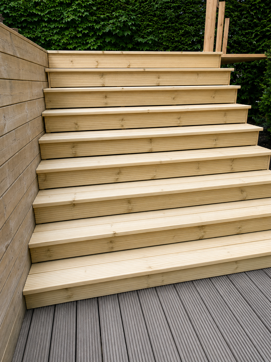 GARDEN TIMBER STEPS - GARDEN ROOMS construction project
