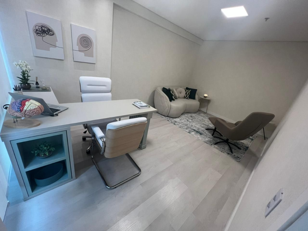 Ambiente acolhedor do consultório