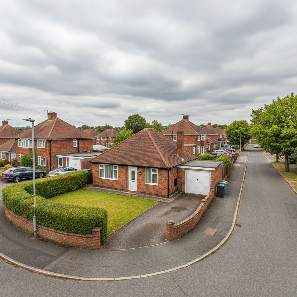 English bungalow with air source heat pump