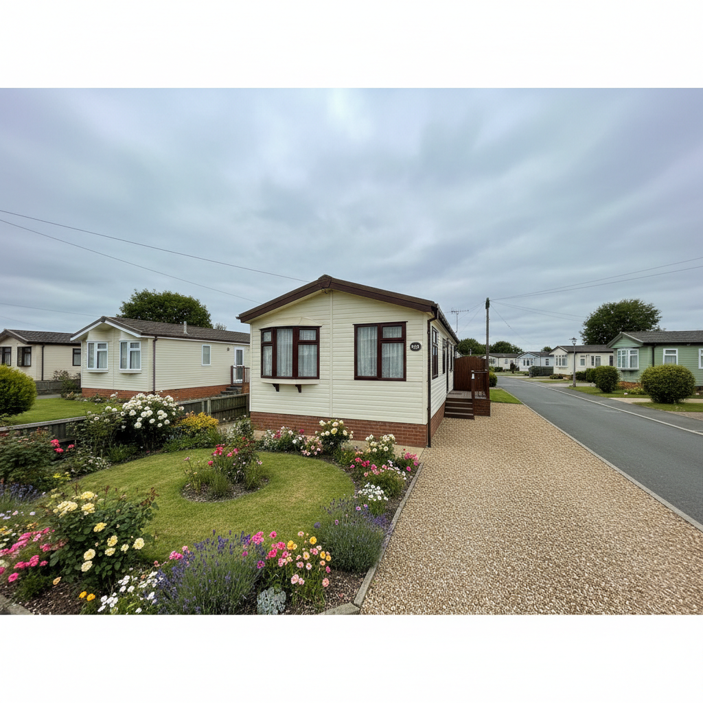 British park home on a residential park estate