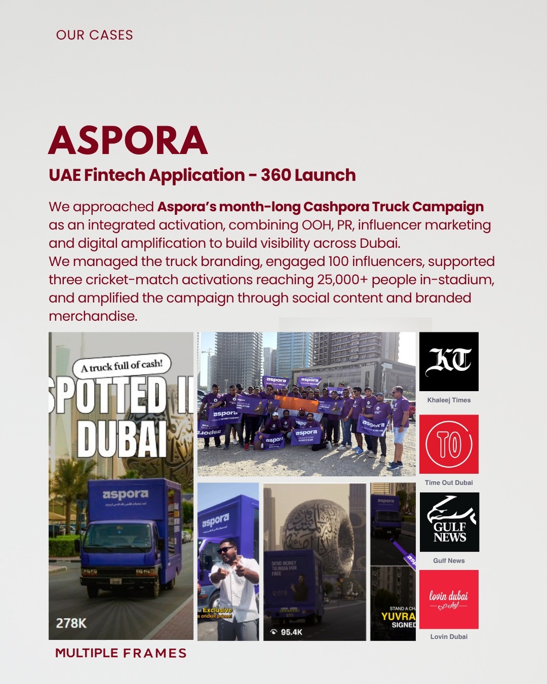 Aspora branded truck campaign
