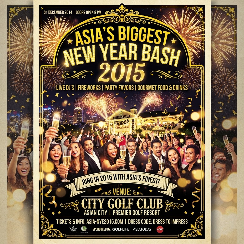 Asia's Biggest New Year Bash 2015 — recreated poster from the events profile