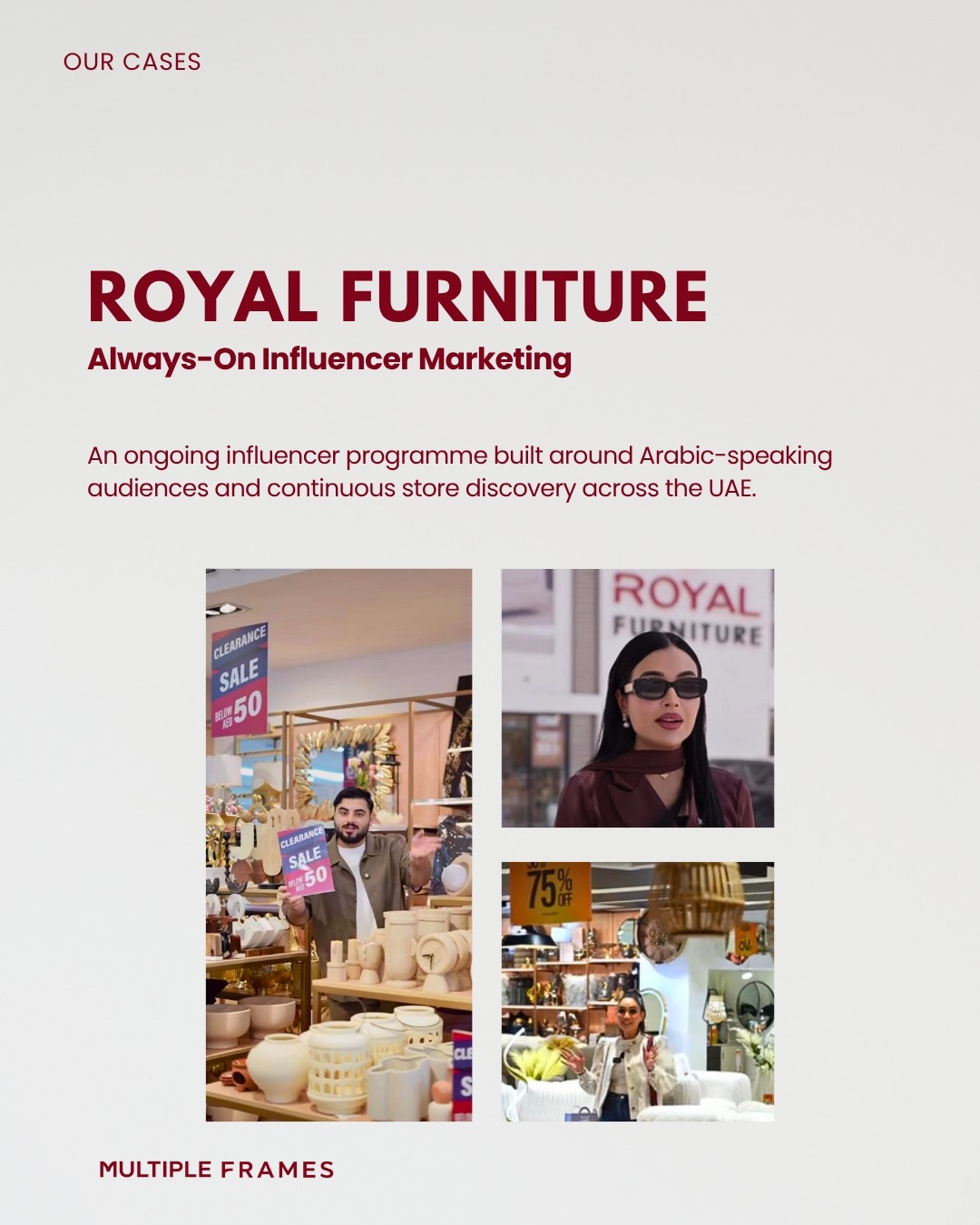 Royal Furniture influencer in store
