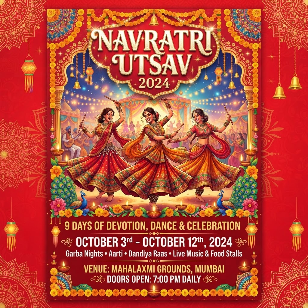 Navratri Utsav 2024 — recreated poster from the events profile