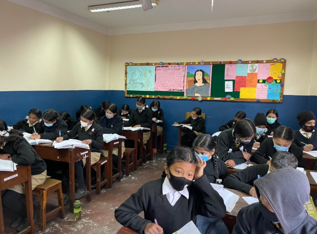 Classroom scene at Teresa Academy