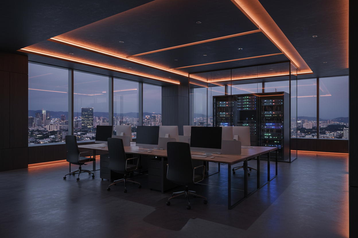 Premium serviced office space with modern workstations