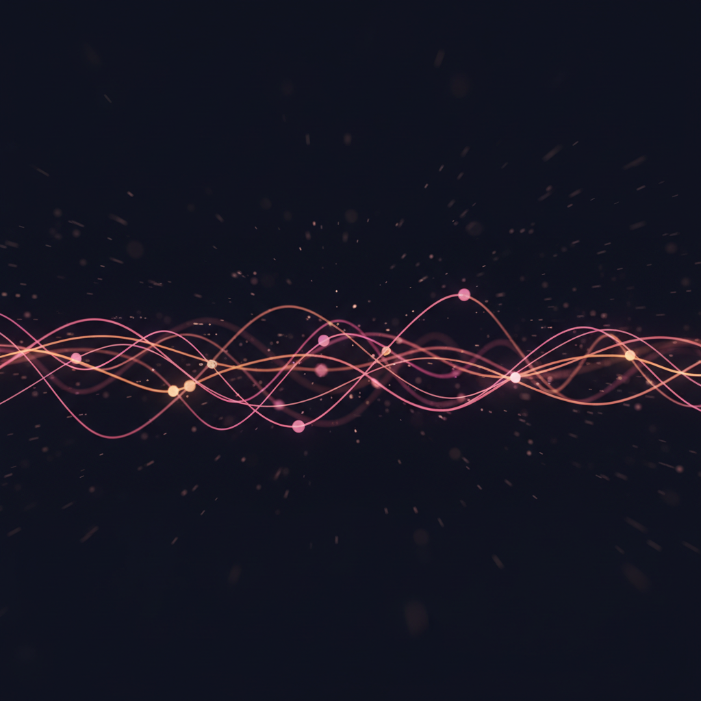 Abstract digital network with flowing connection lines