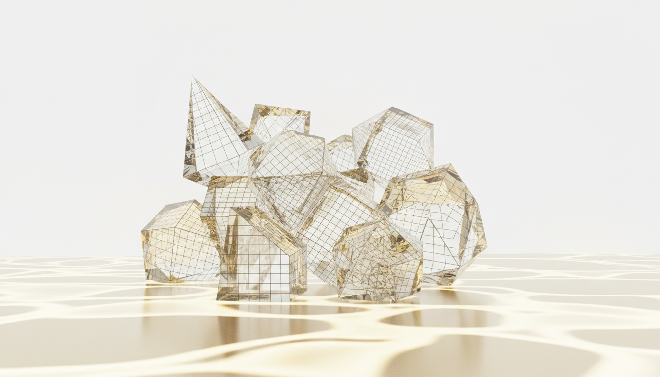 Abstract geometric glass shapes