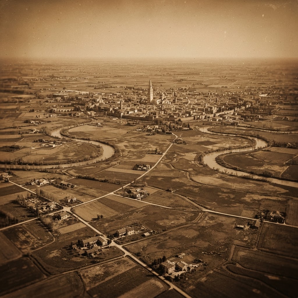 La pianura modenese vista dall'alto