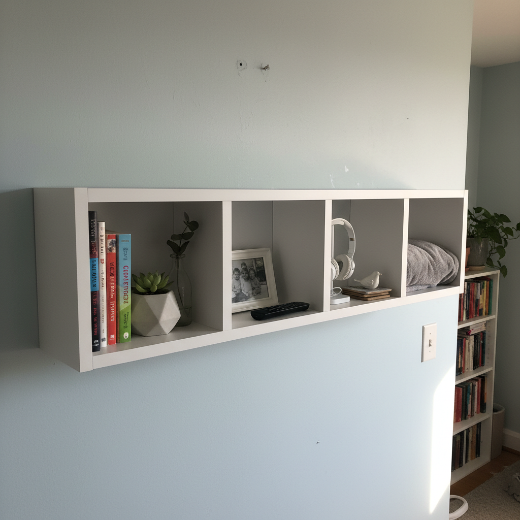 Regalwand Weiß 4 Fächer Hängend
