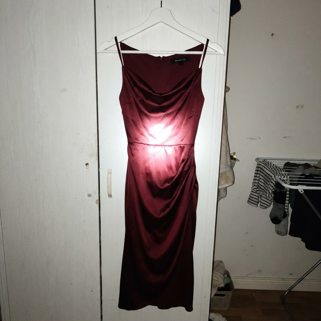 Reserved Reserved Abendkleid Satin Dunkelrot Gr. 36 Size 36