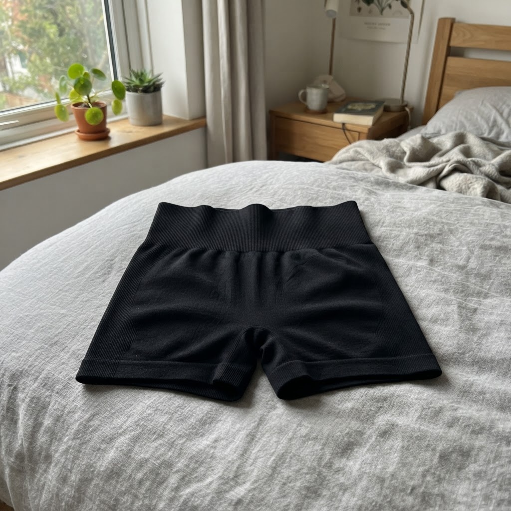 TEVEO TEVEO Shorts Schwarz mit Ripp-Bund Gr. M Size M
