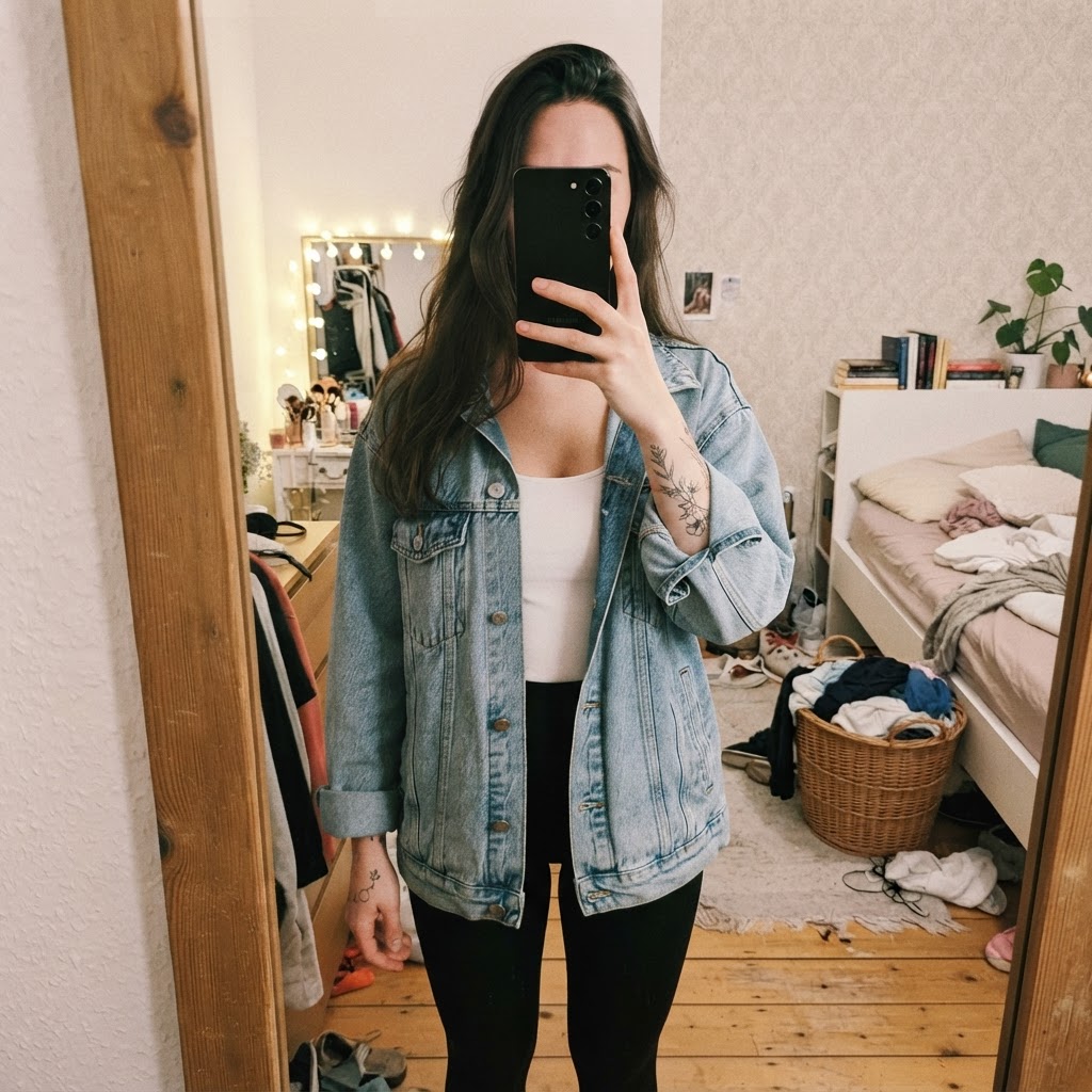 Pull&Bear Oversized Jeansjacke hellblau Size M