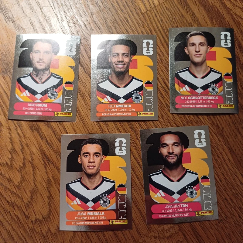 Panini Panini WM 2026 Sticker – 5x Deutschland (Musiala, Tah, Raum, Nmecha, Schlotterbeck)