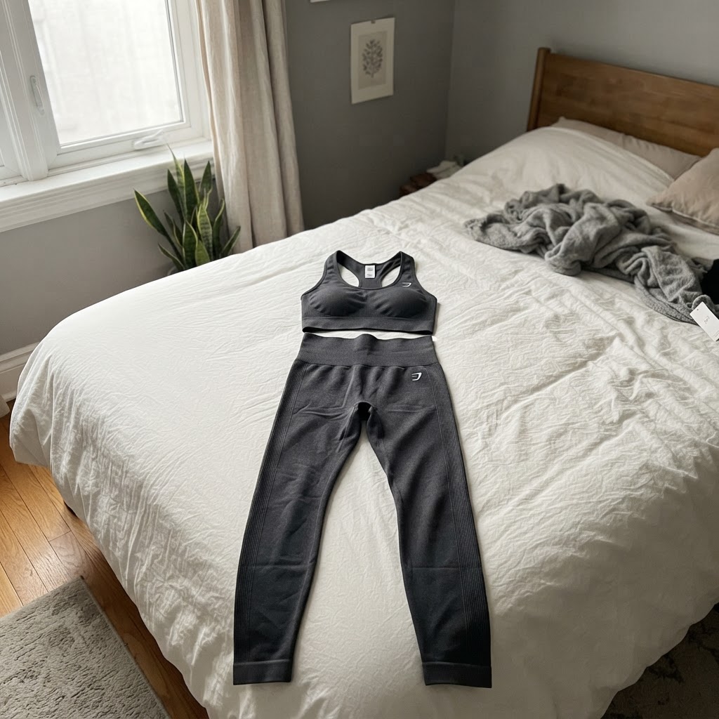 TEVEO TEVEO Set Grau – Sport-BH + Leggings Gr. S Size S