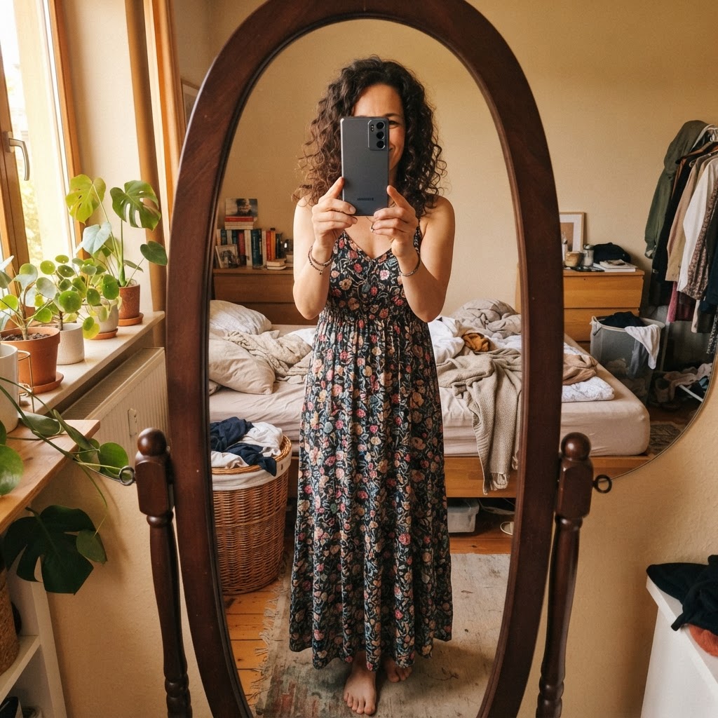 & Other Stories Maxikleid geblümt Size L