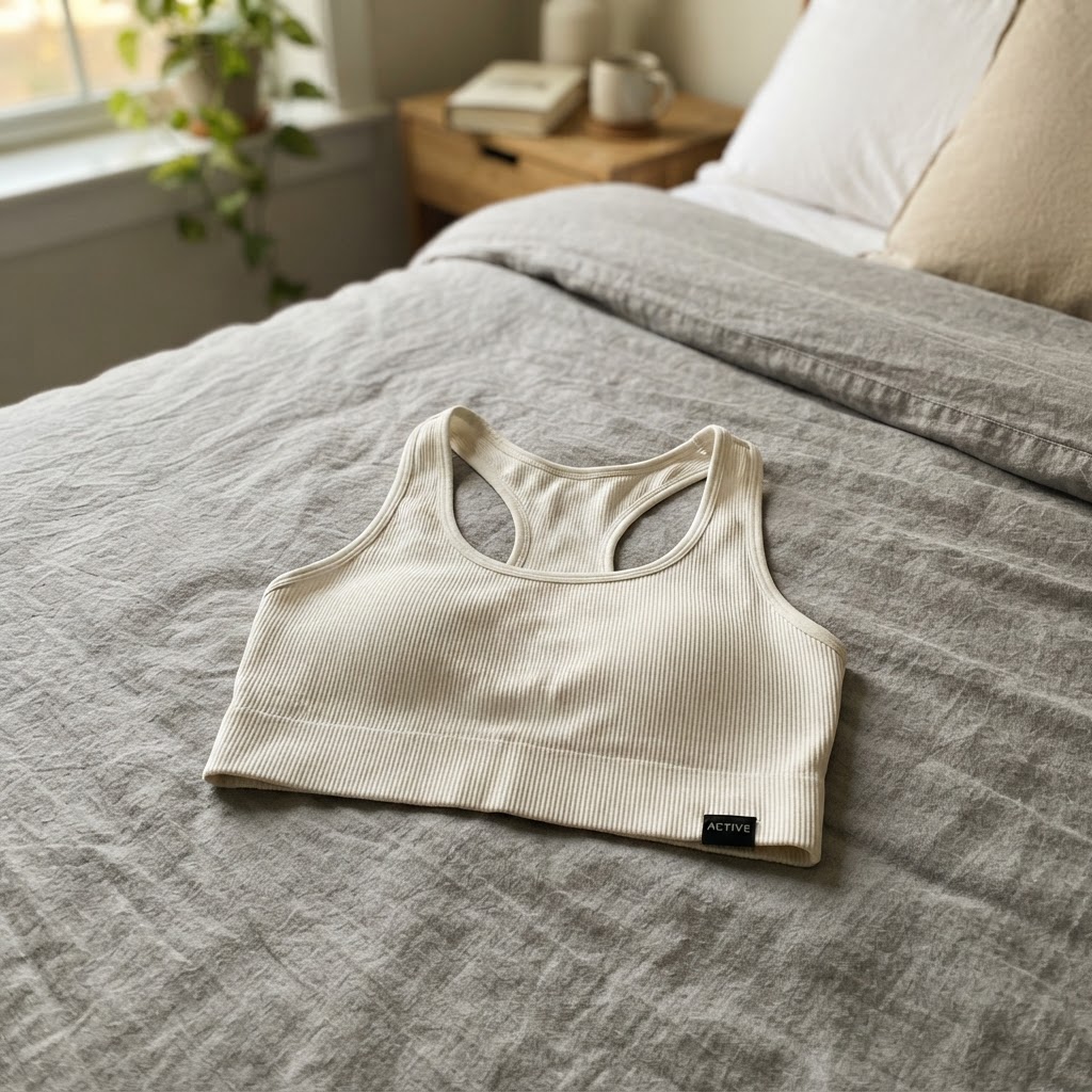 TEVEO TEVEO Sport-BH Creme Geripptes Design Gr. S Size S