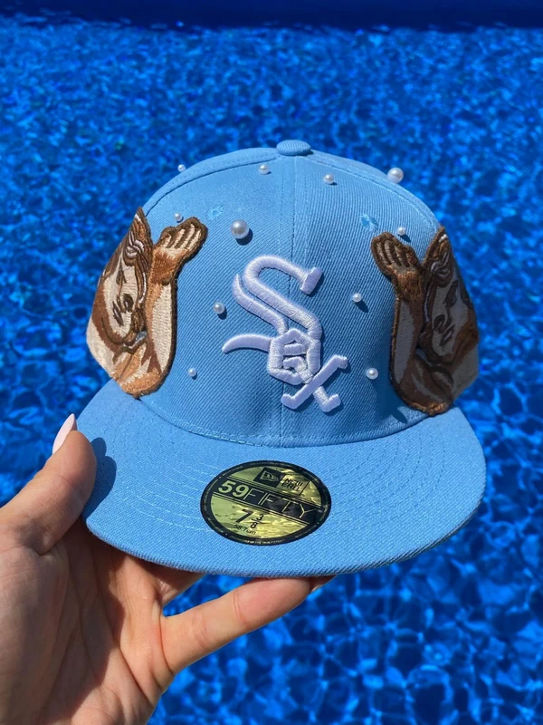 New Era New Era 59FIFTY Cap Hellblau, Custom mit Engel-Stickerei, 7 3/8 Size 7 3/8