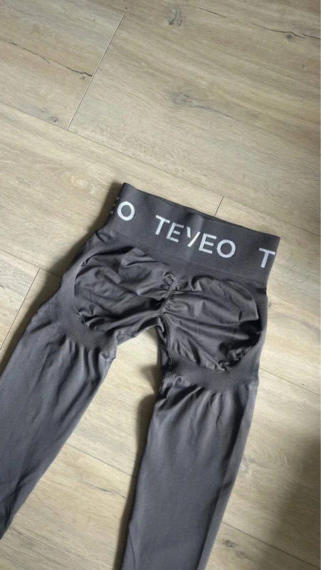 TEYEO TEYEO Leggings Dunkelgrau mit Scrunch-Bund, Gr. S Size S