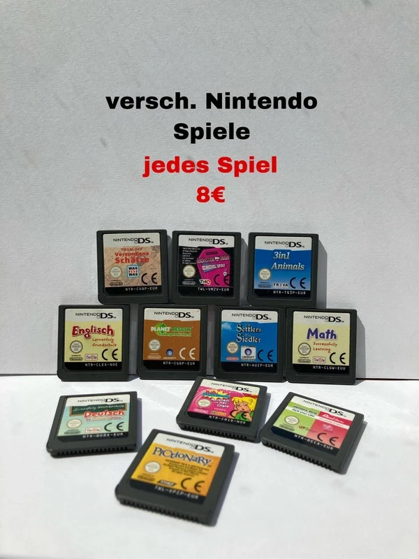 Nintendo Verschiedene Nintendo DS Spiele – je 8 € (Modul, ohne OVP)