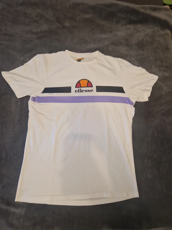 ellesse ellesse Herren T-Shirt weiß mit Streifen-Print, Gr. L Size L