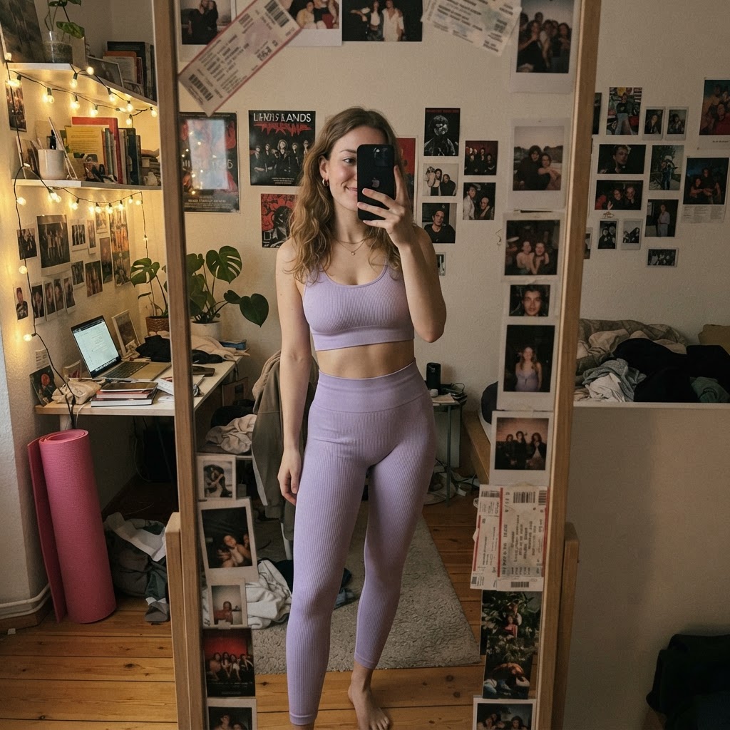 Gymshark Yoga-Set flieder (Leggings + Bra) Size S