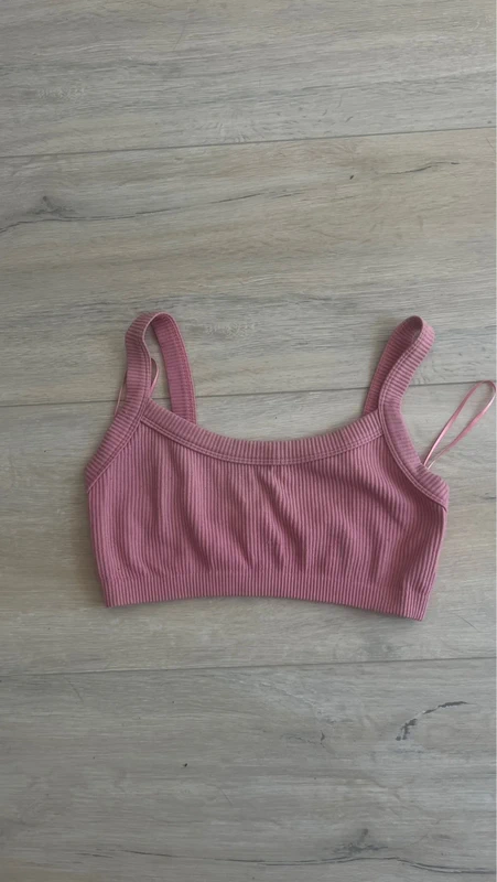 Ohne Marke Bustier Altrosa gerippt, Gr. XS/S Size S