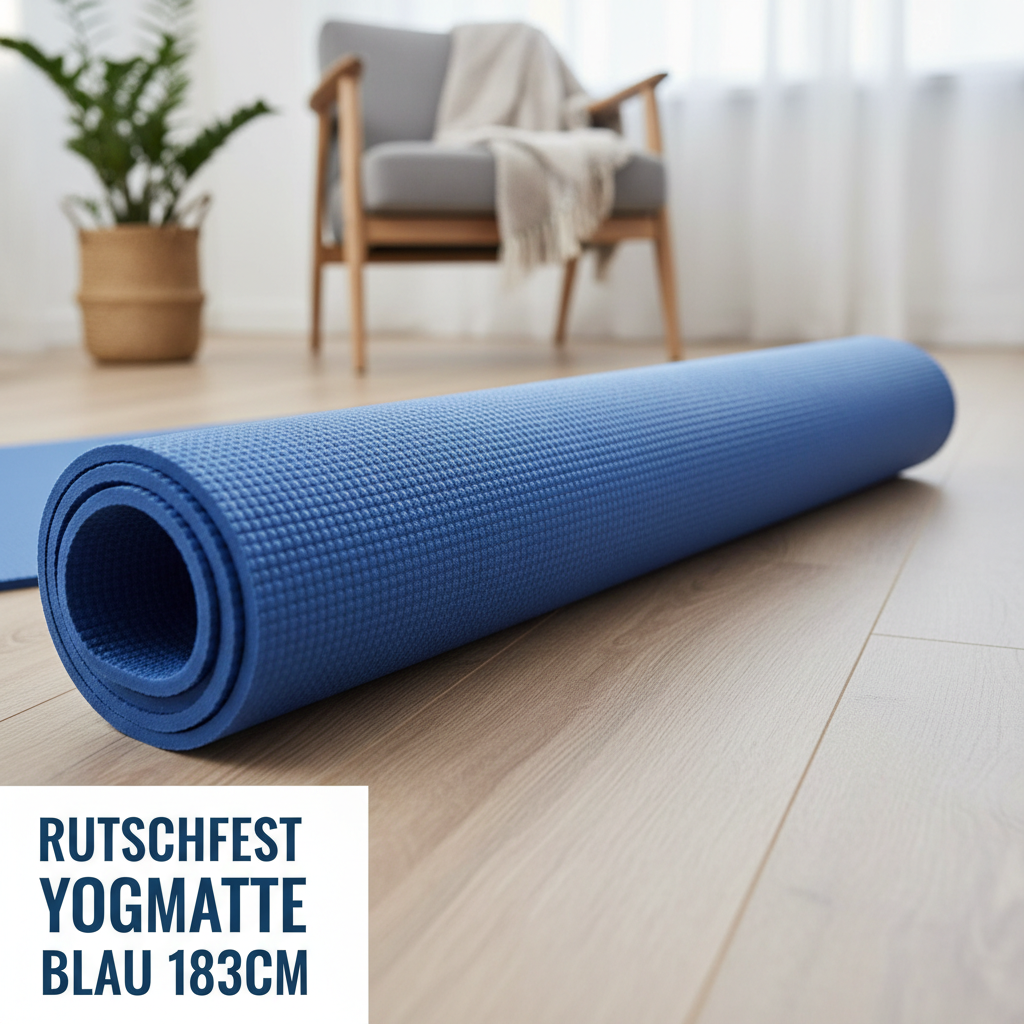 Yogamatte Rutschfest 183x61cm Blau