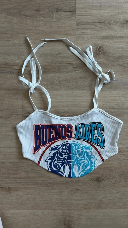 „Buenos Aires“ Halter-Croptop weiß, Gr. S Size S