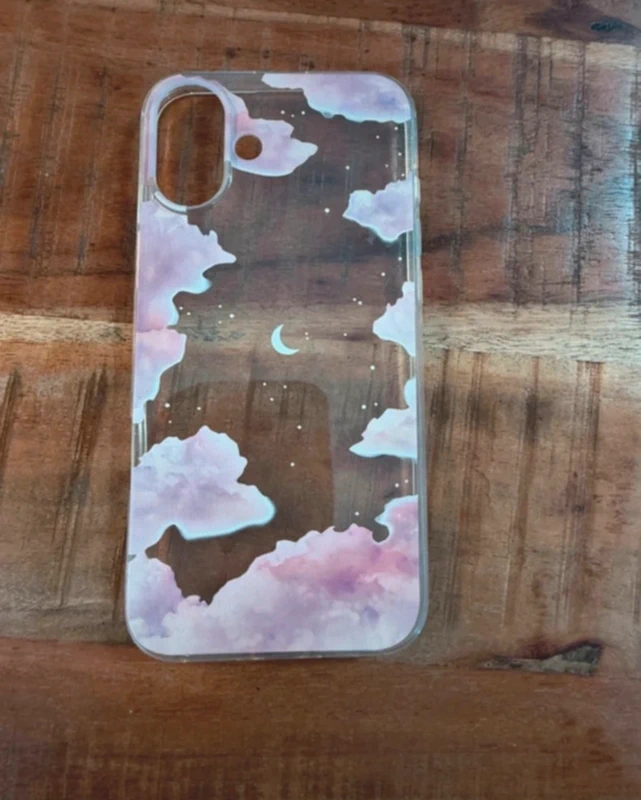 Ohne Label iPhone X / XS Hülle transparent mit Wolken und Mond Size Einheitsgröße