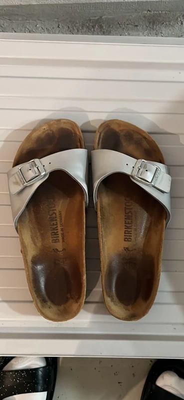 Birkenstock Birkenstock Madrid Sandalen, silber, Gr. 38 – Made in Germany Size 38