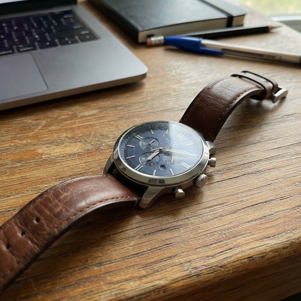 Fossil Fossil Herrenuhr mit Lederarmband