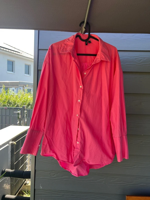 Oversized Hemd pink Baumwolle Gr. S Size S