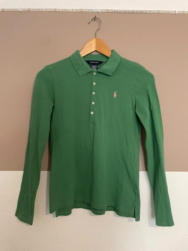 Ralph Lauren Ralph Lauren Poloshirt Langarm Grün, Damen Gr. S Size S