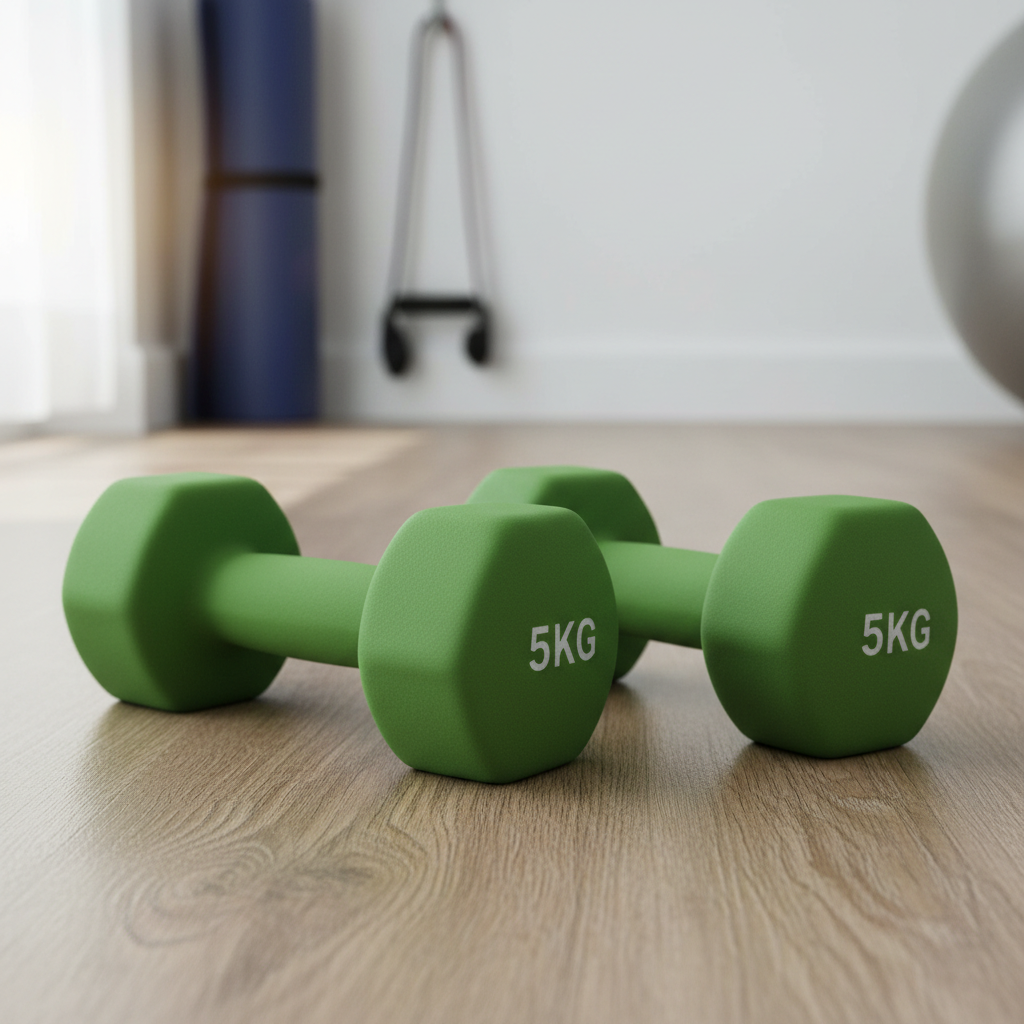 Hantelset 2x 5kg Neopren Grün