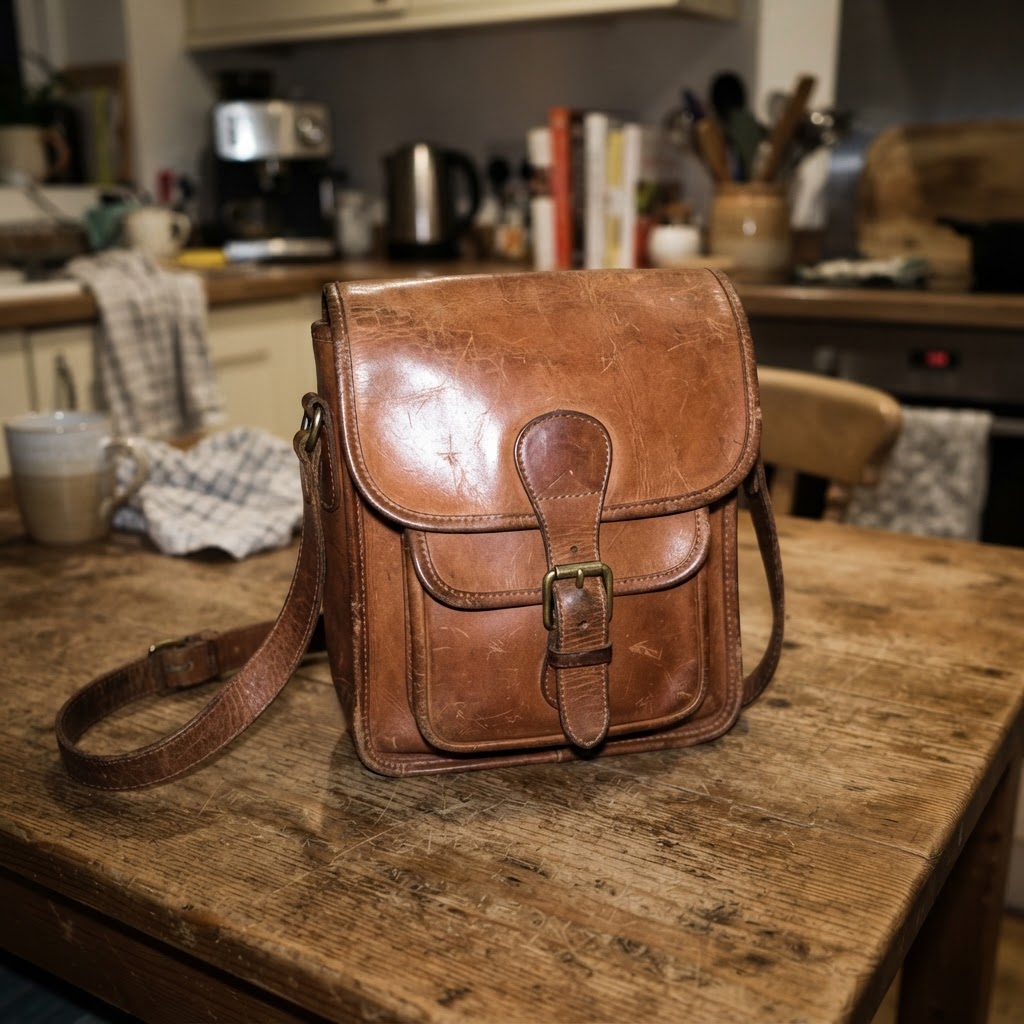 Vintage Ledertasche Umhängetasche Braun