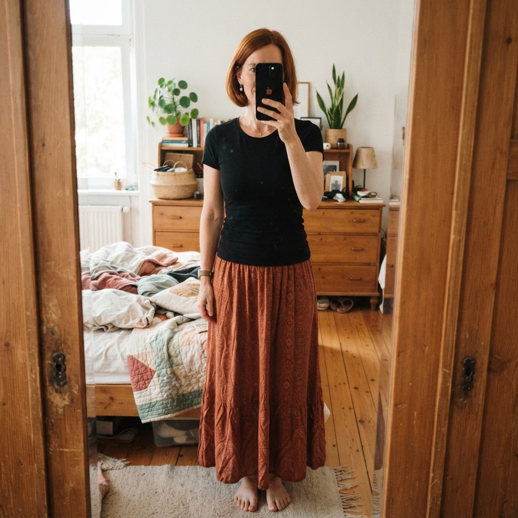 Esprit Boho Maxirock terracotta Size 40