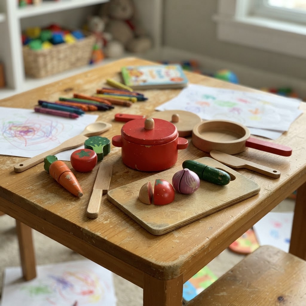 Holz-Spielküchen Zubehör Set