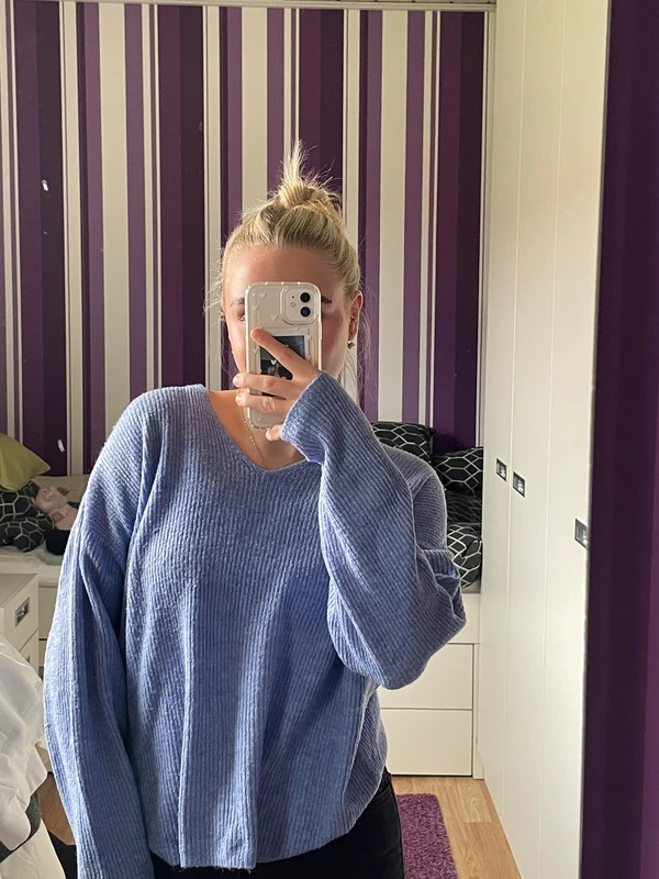 Oversized Strickpullover Flieder Gr. M Size M