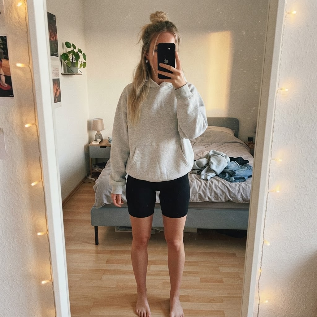 H&M H&M Oversized Hoodie hellgrau Size M