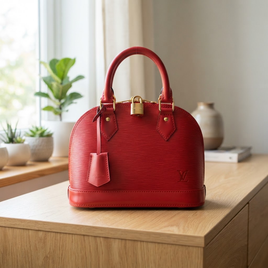Louis Vuitton Louis Vuitton Alma BB Epi Leder Rot – Original Size BB