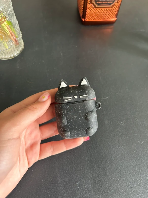 Ohne Marke AirPods Hülle schwarze Katze mit Glitzer Size Einheitsgröße
