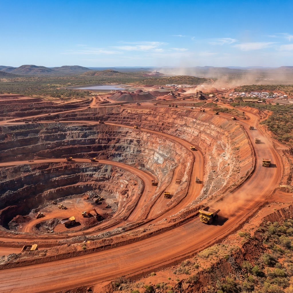 Mine de fer à ciel ouvert en Western Australia