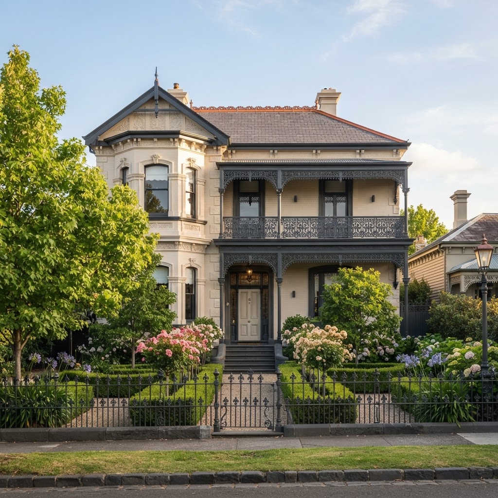 Heritage mansion facade repaint