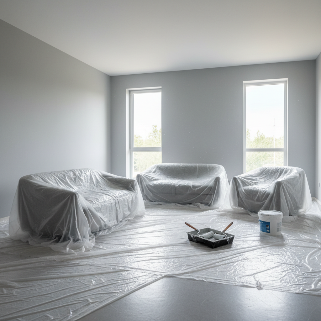 Interior wall being painted