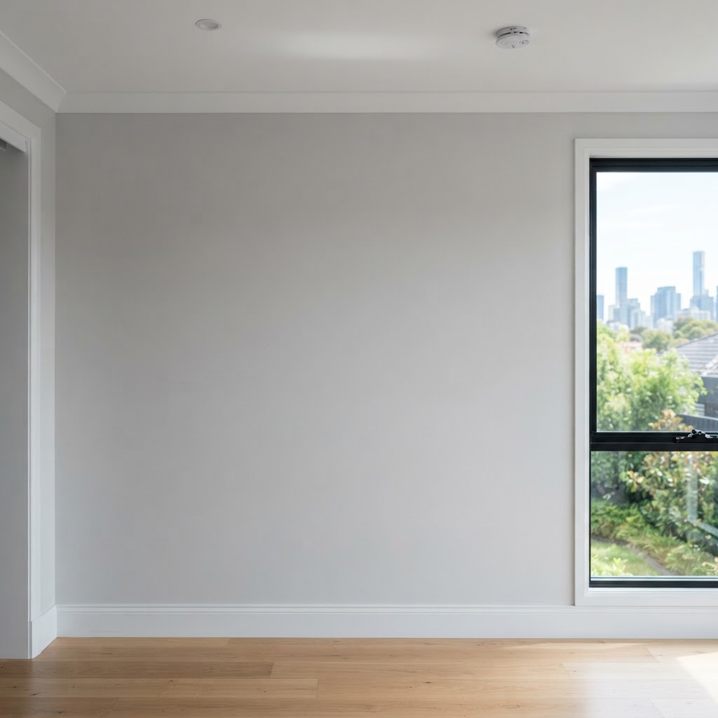 Freshly plastered smooth interior wall